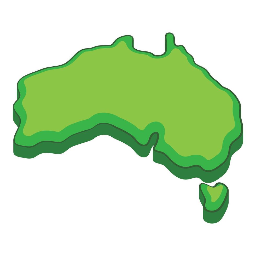 Australië kaart icoon, tekenfilm stijl vector