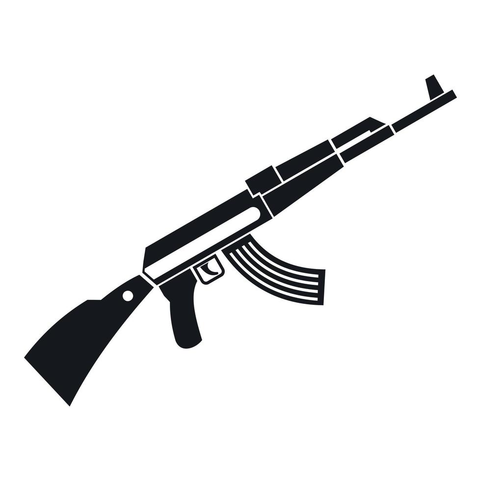 kalashnikov machine icoon, gemakkelijk stijl vector