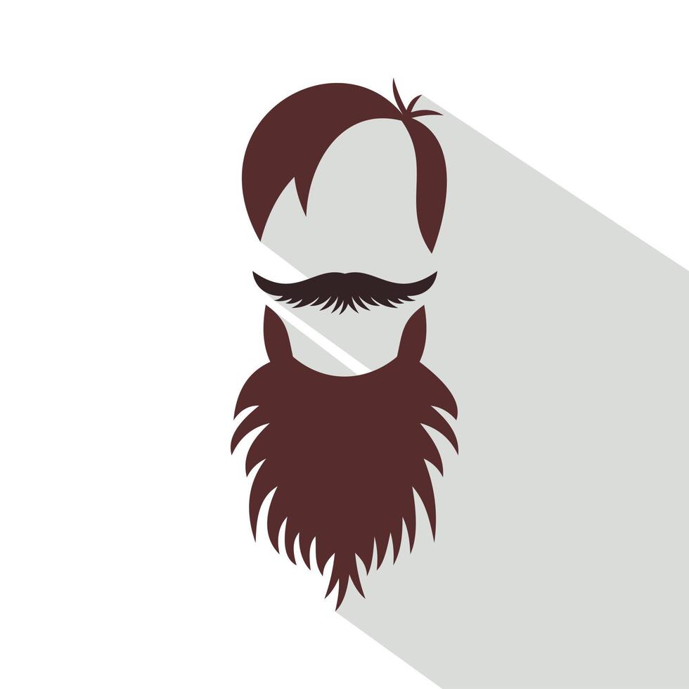 mannen kapsel met baard en snor icoon vector