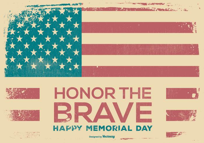 Retro Happy Memorial Day Background vector