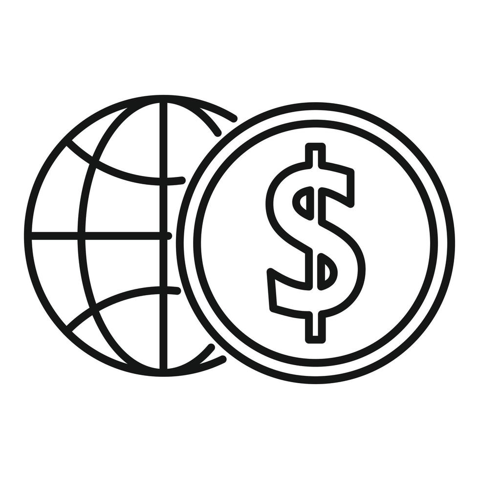 globaal geld makelaar icoon, schets stijl vector