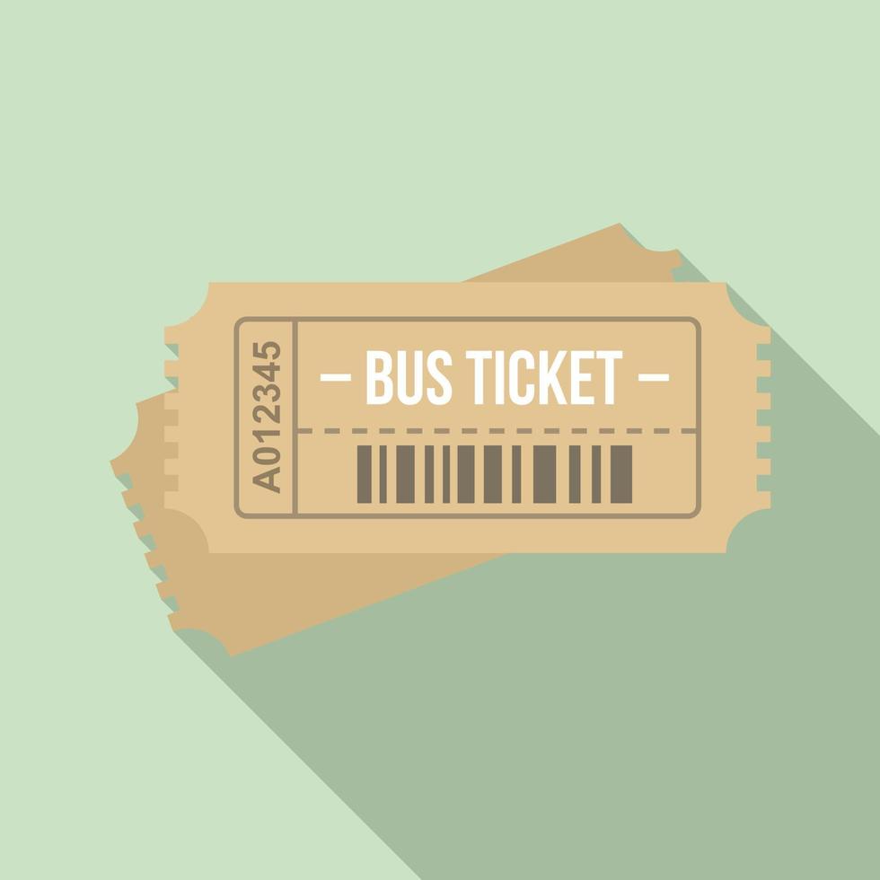 levering bus ticket icoon, vlak stijl vector