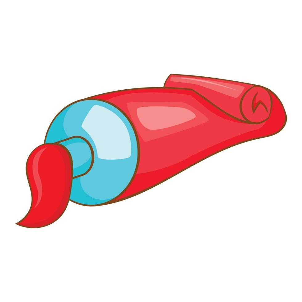 rood verf buis icoon, tekenfilm stijl vector
