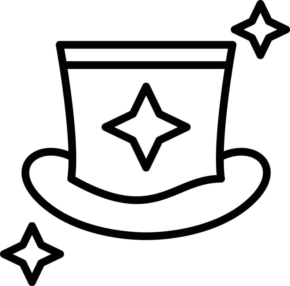 goochelaar hoed lijn icoon vector