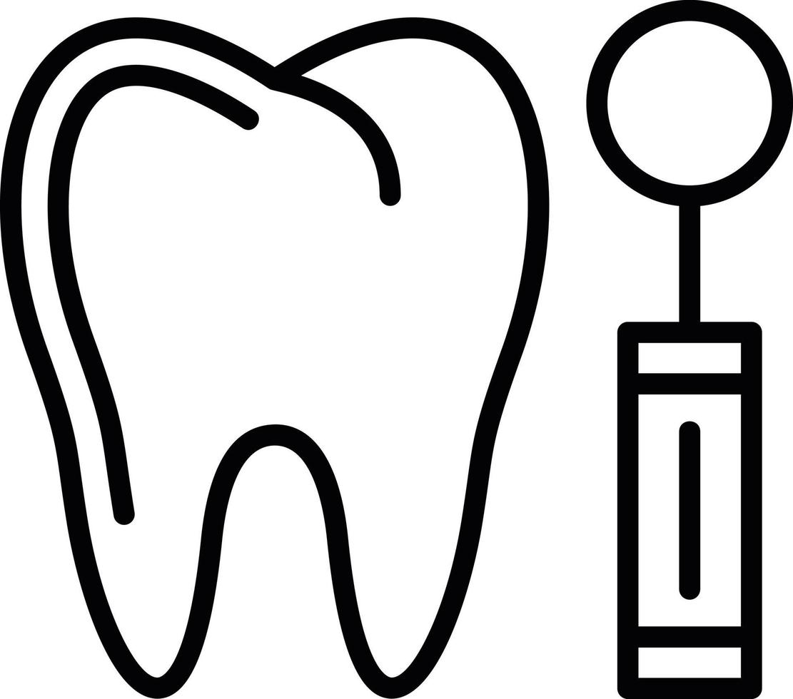 tandarts spiegel lijn icoon vector