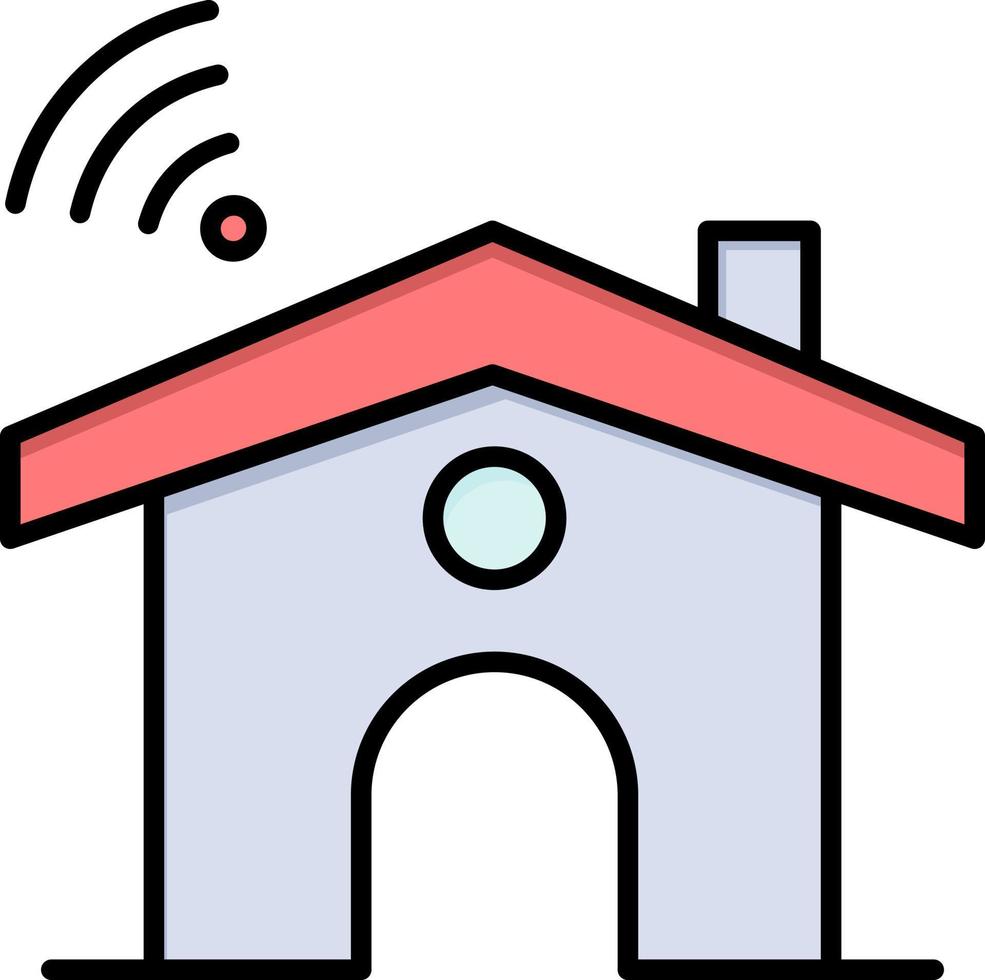 Wifi onderhoud signaal huis vlak kleur icoon vector icoon banier sjabloon