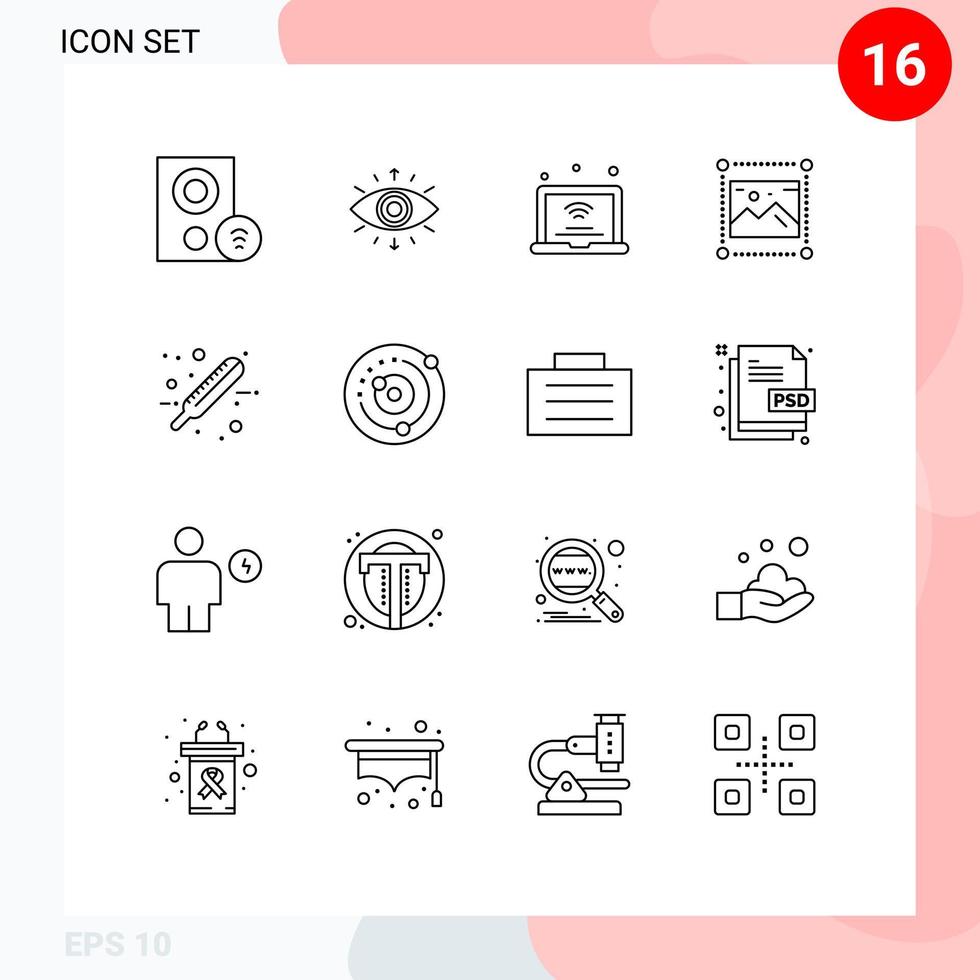 pictogram reeks van 16 gemakkelijk contouren van grafiek ontwerpen lid ontwerp iot bewerkbare vector ontwerp elementen