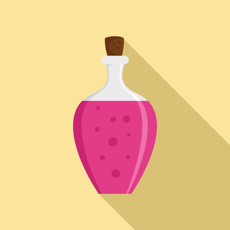 toverdrank roze fles icoon, vlak stijl vector