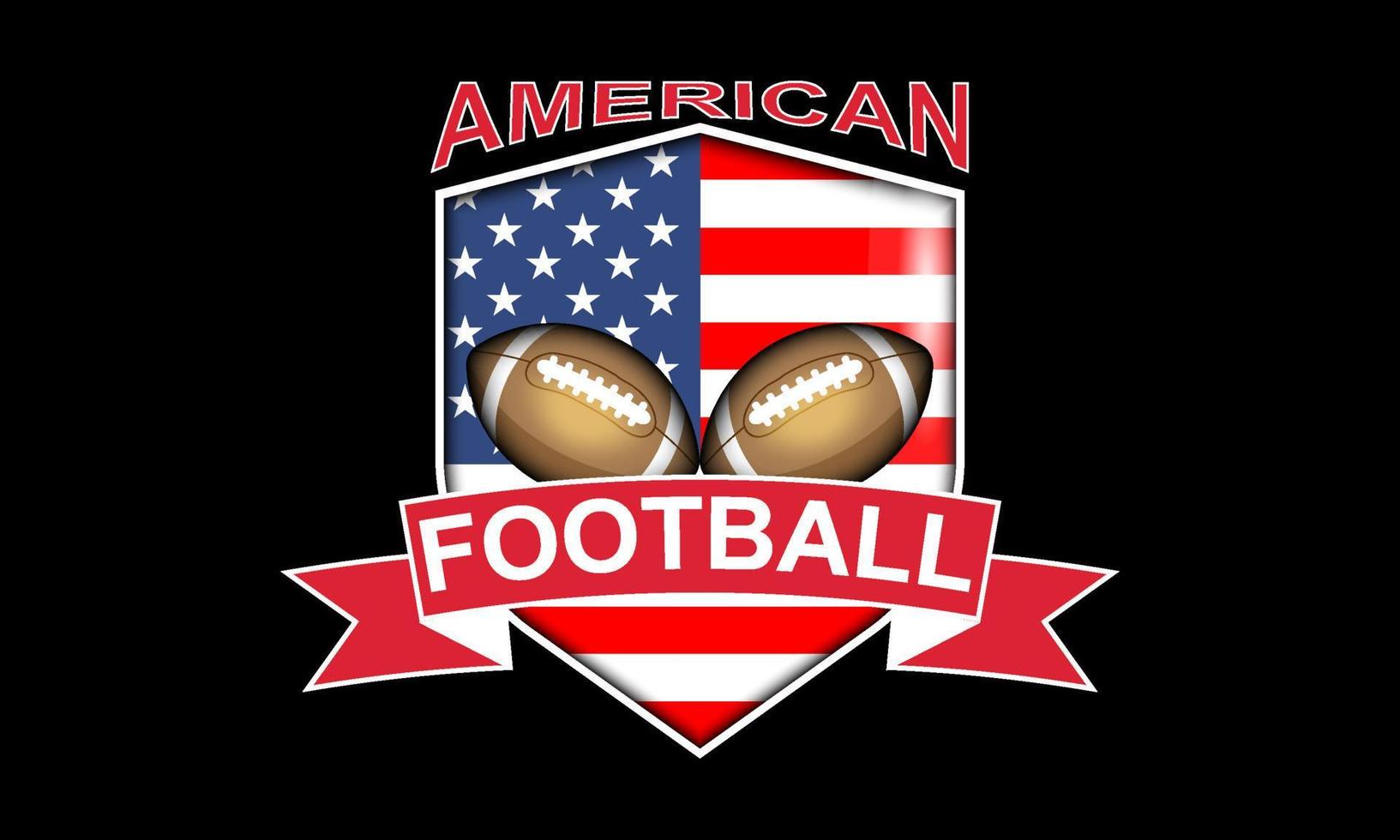poster illustratie voor Amerikaans Amerikaans voetbal. sport concept zwart achtergrond, schoon wit lijnen vector