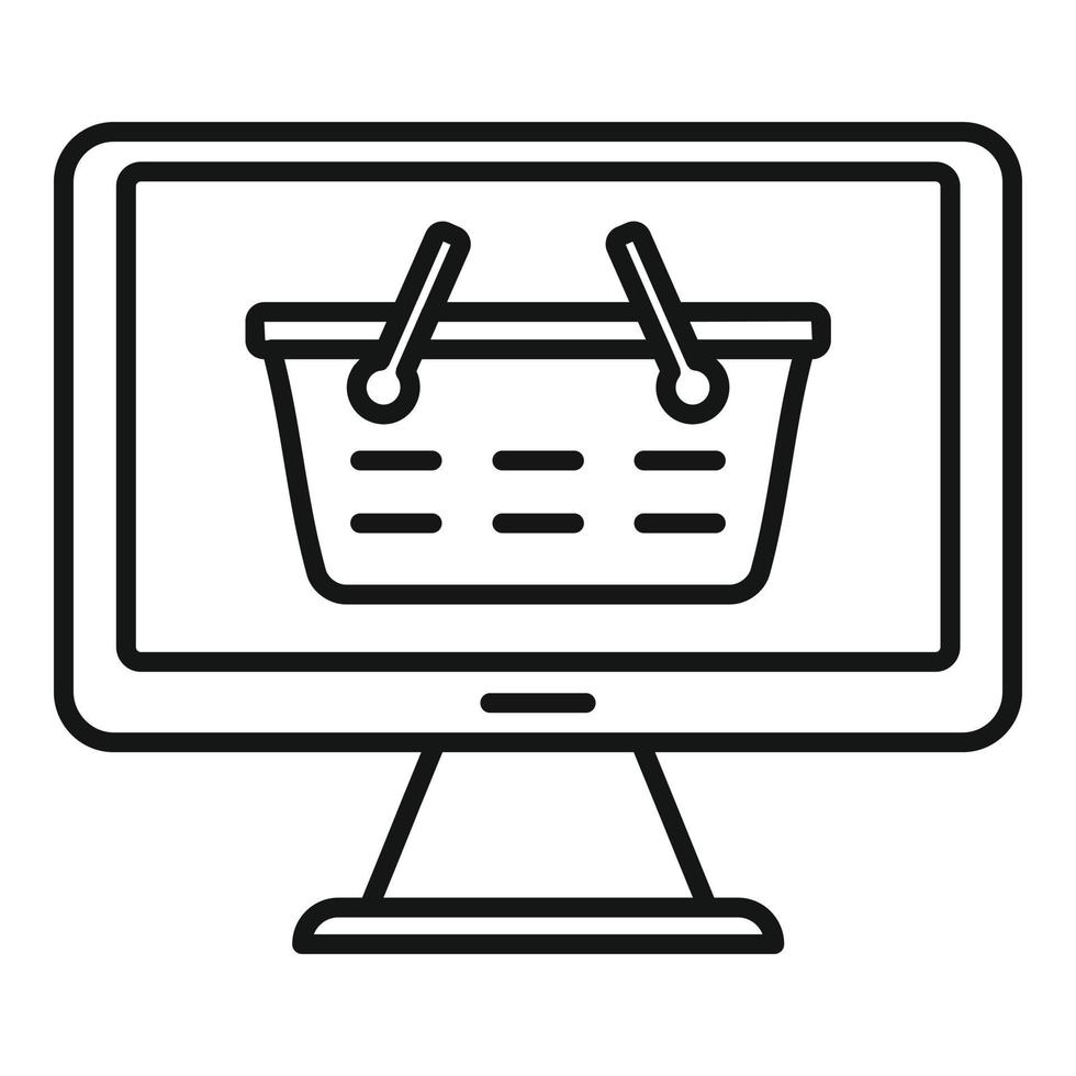 online winkel mand icoon, schets stijl vector