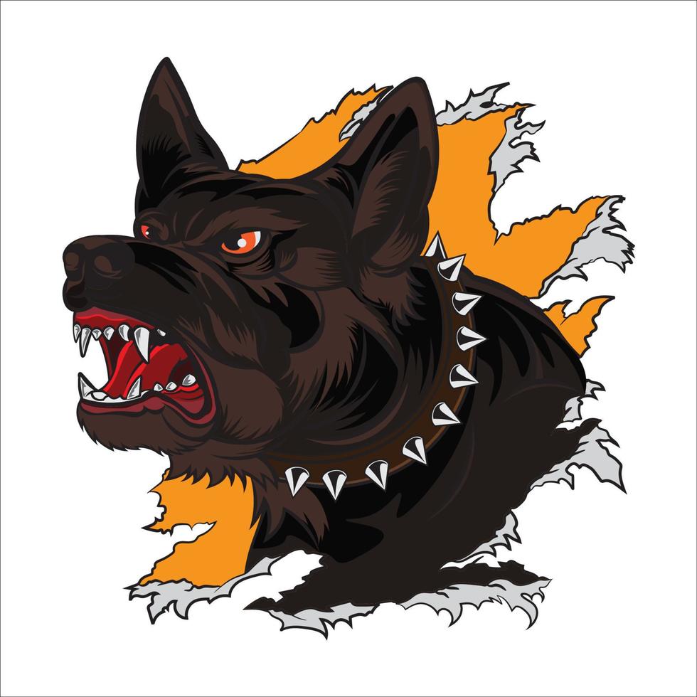 boos hond vector illustratie in wijnoogst stijl, perfect voor t-shirt en hond fokker logo ontwerp
