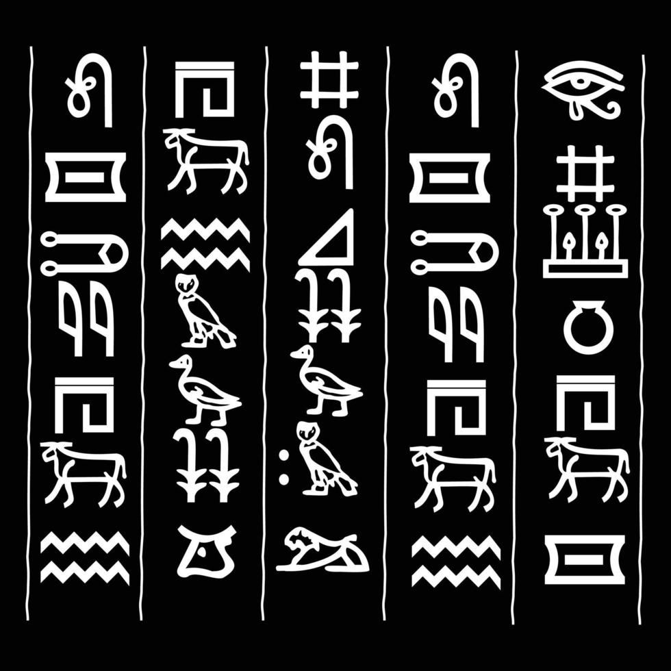 Egyptische symbolen en faraonische symbolen vector