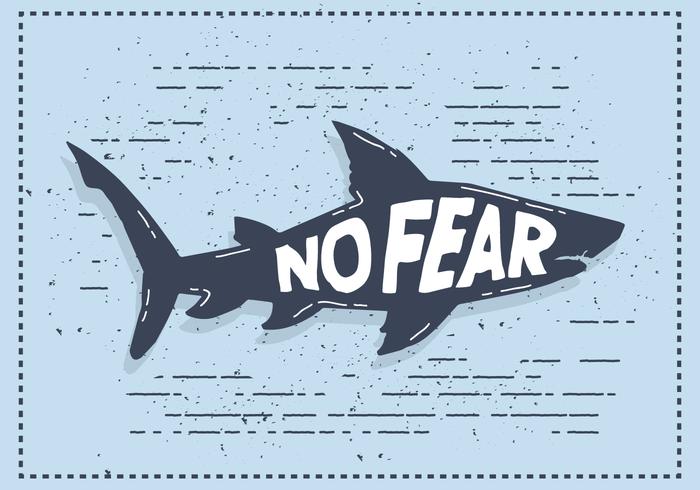 Gratis Vector Shark Silhouet Illustratie Met Typografie