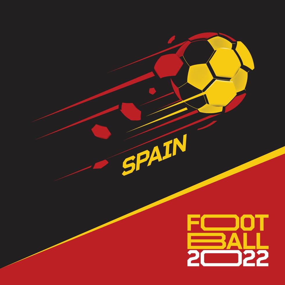 voetbal kop toernooi 2022 . modern Amerikaans voetbal met Spanje vlag patroon vector