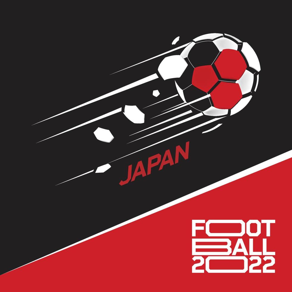 voetbal kop toernooi 2022 . modern Amerikaans voetbal met Japan vlag patroon vector