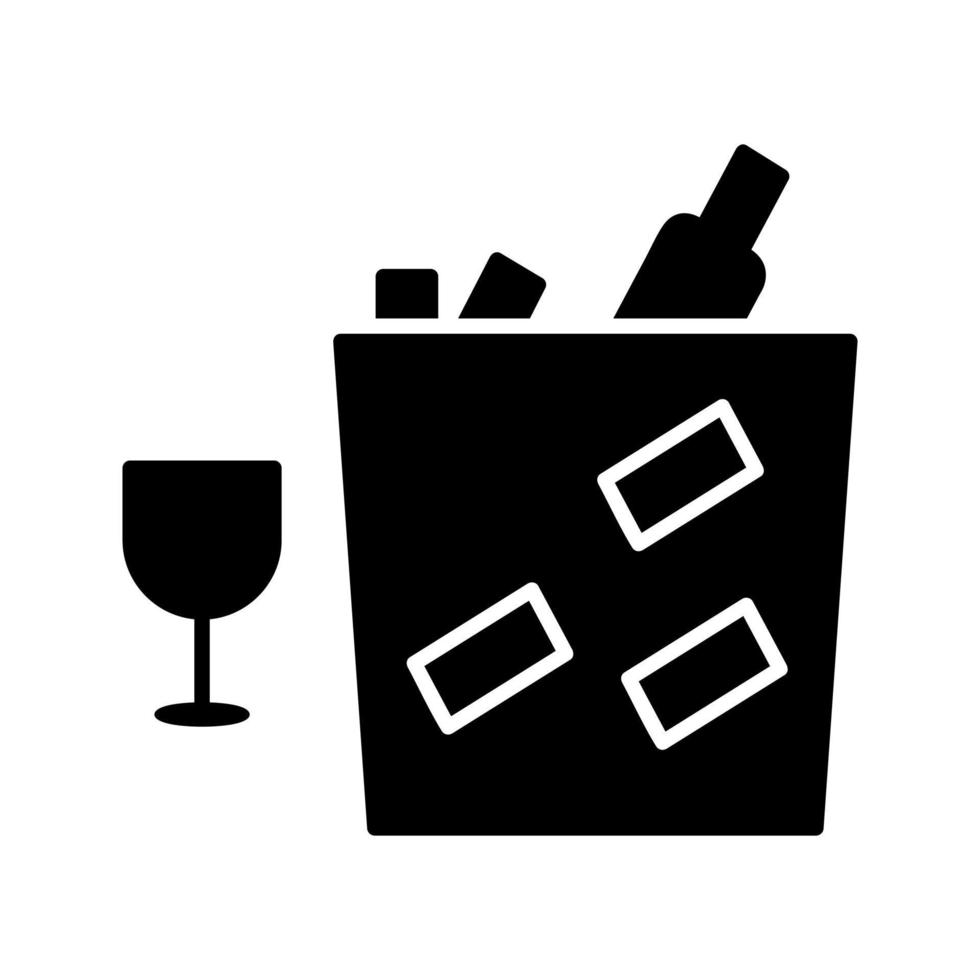 uniek wijn fles in ijs vector icoon