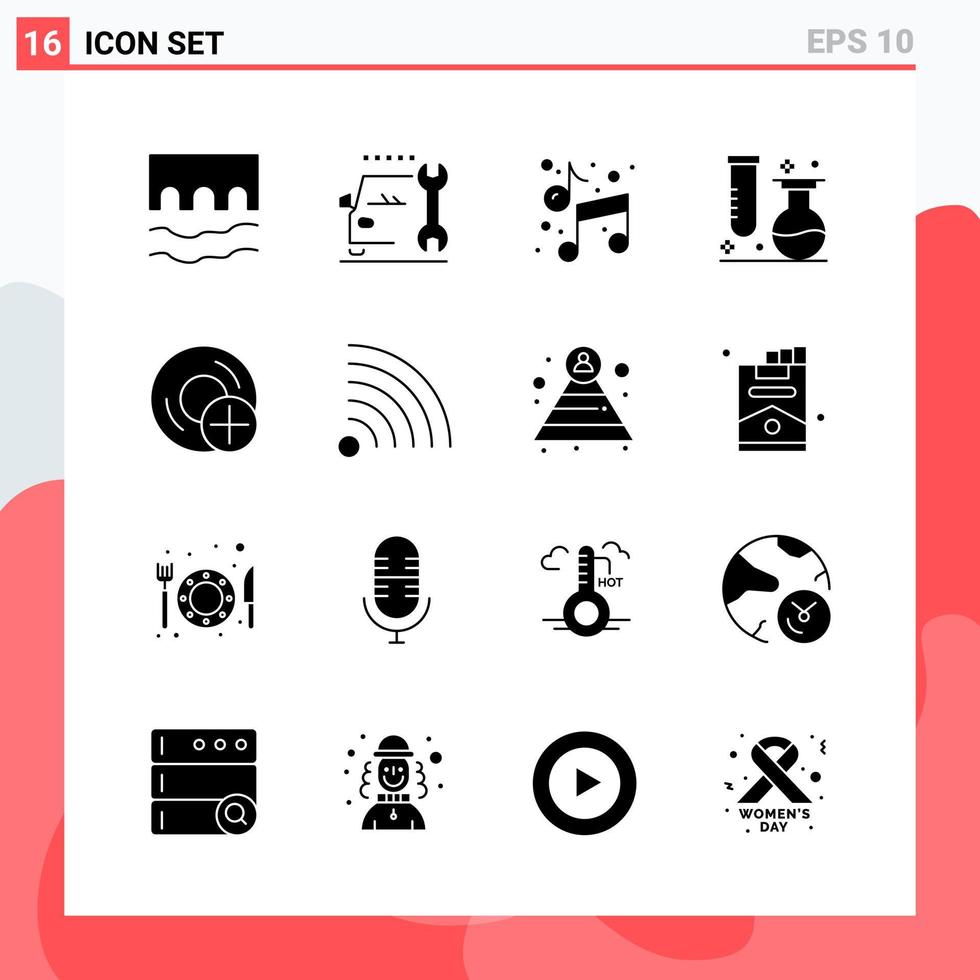 verzameling van 16 vector pictogrammen in solide stijl modern glyph symbolen voor web en mobiel solide icoon teken geïsoleerd Aan wit achtergrond 16 pictogrammen