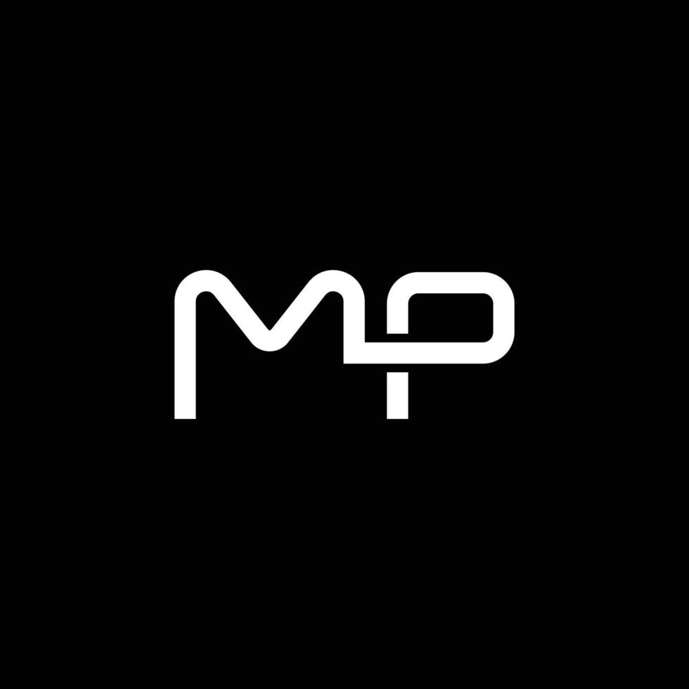 m p creatief brief logo ontwerp vector