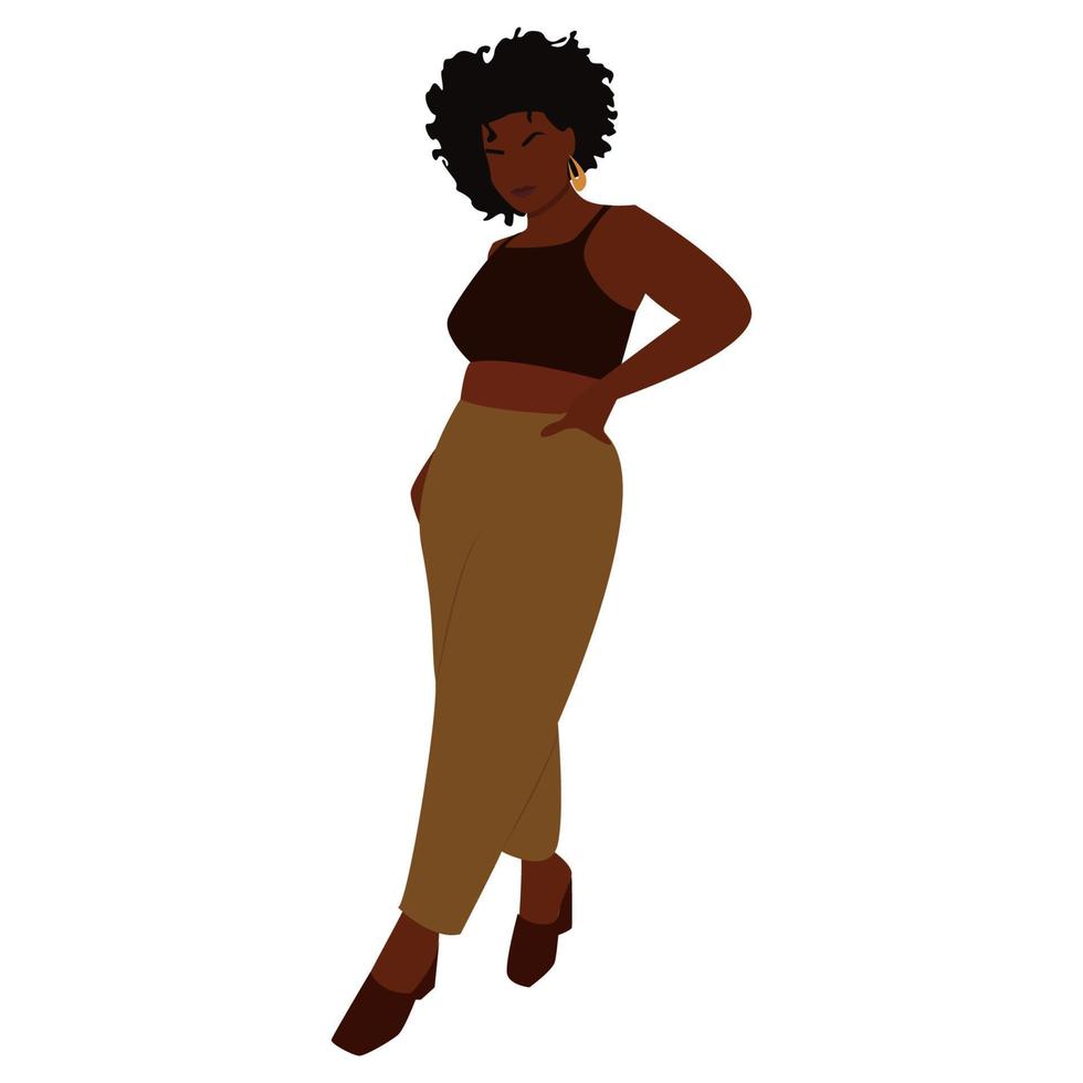 vector illustratie van bodypositive Dames. lichaam positief beweging en schoonheid diversiteit. een reeks van plus grootte Dames. vector voorraad illustratie geïsoleerd Aan wit achtergrond. eps 10