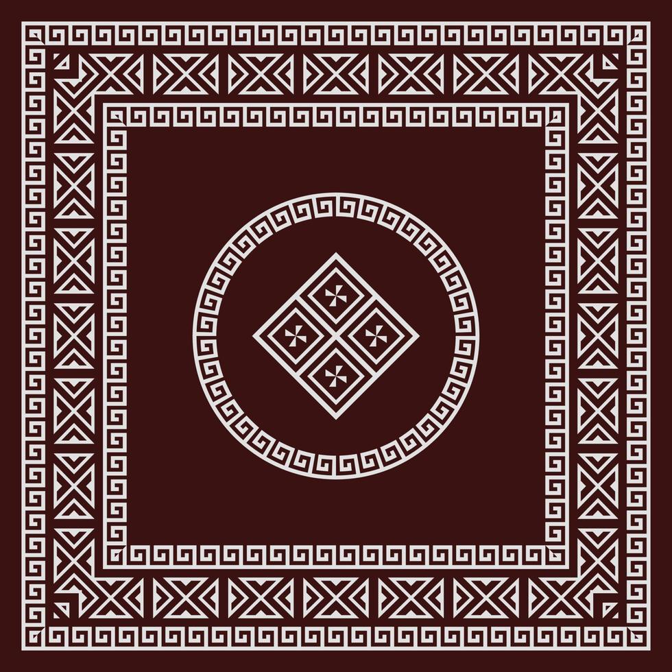 sjaal bandana patroon. polynesisch Maori stijl tribal ontwerp voor vrouw hijaab, boho tapijt, bandana, boorden, batik, tapijt, sjaal, hoofdkussen geval. plein patroon ontwerp stijl vector