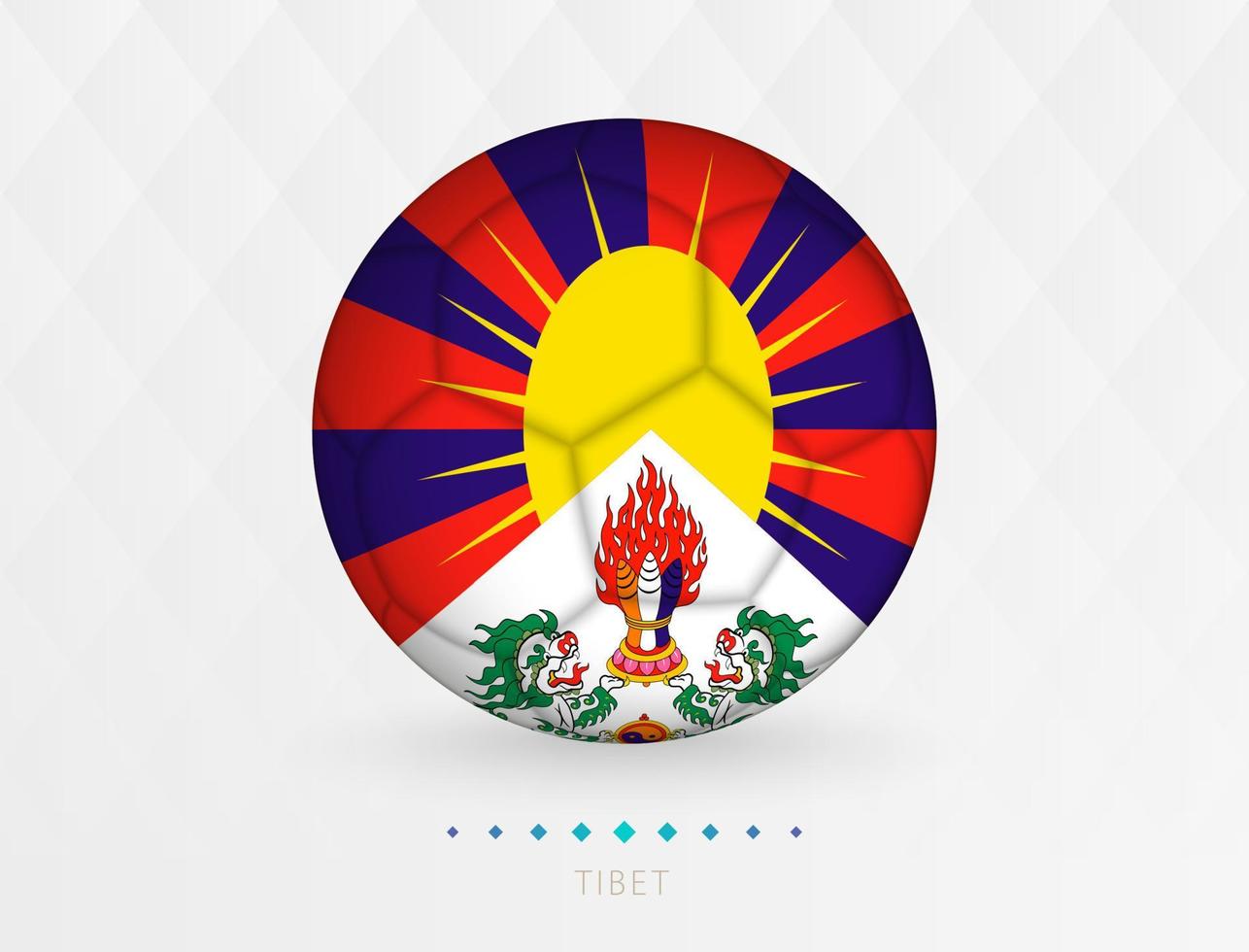 Amerikaans voetbal bal met Tibet vlag patroon, voetbal bal met vlag van Tibet nationaal team. vector