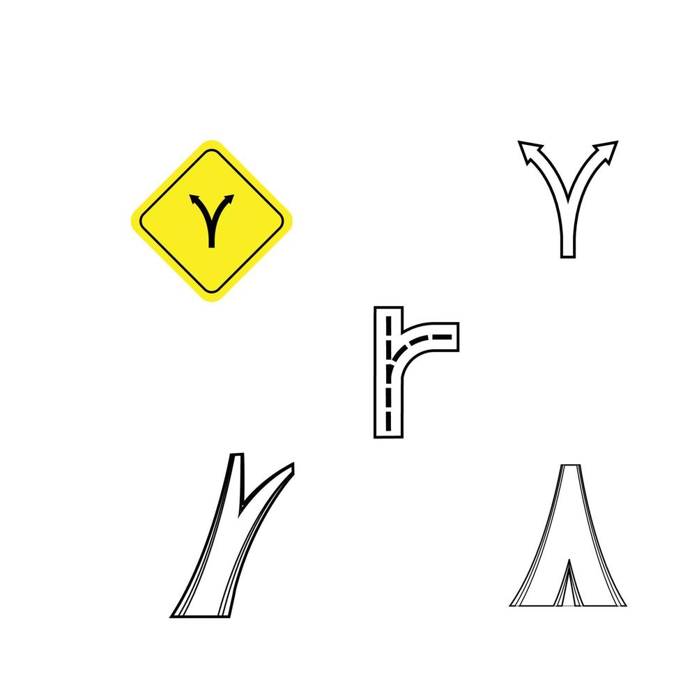 vork in de weg logo vector