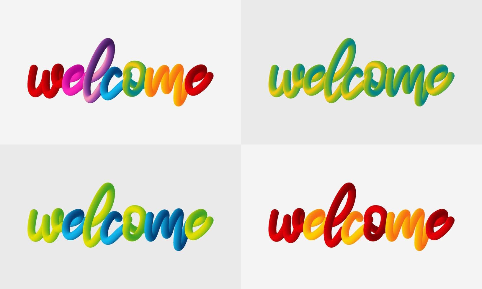 modern Welkom belettering lijn mengsel achtergrond, levendig helling blended vloeistof vector