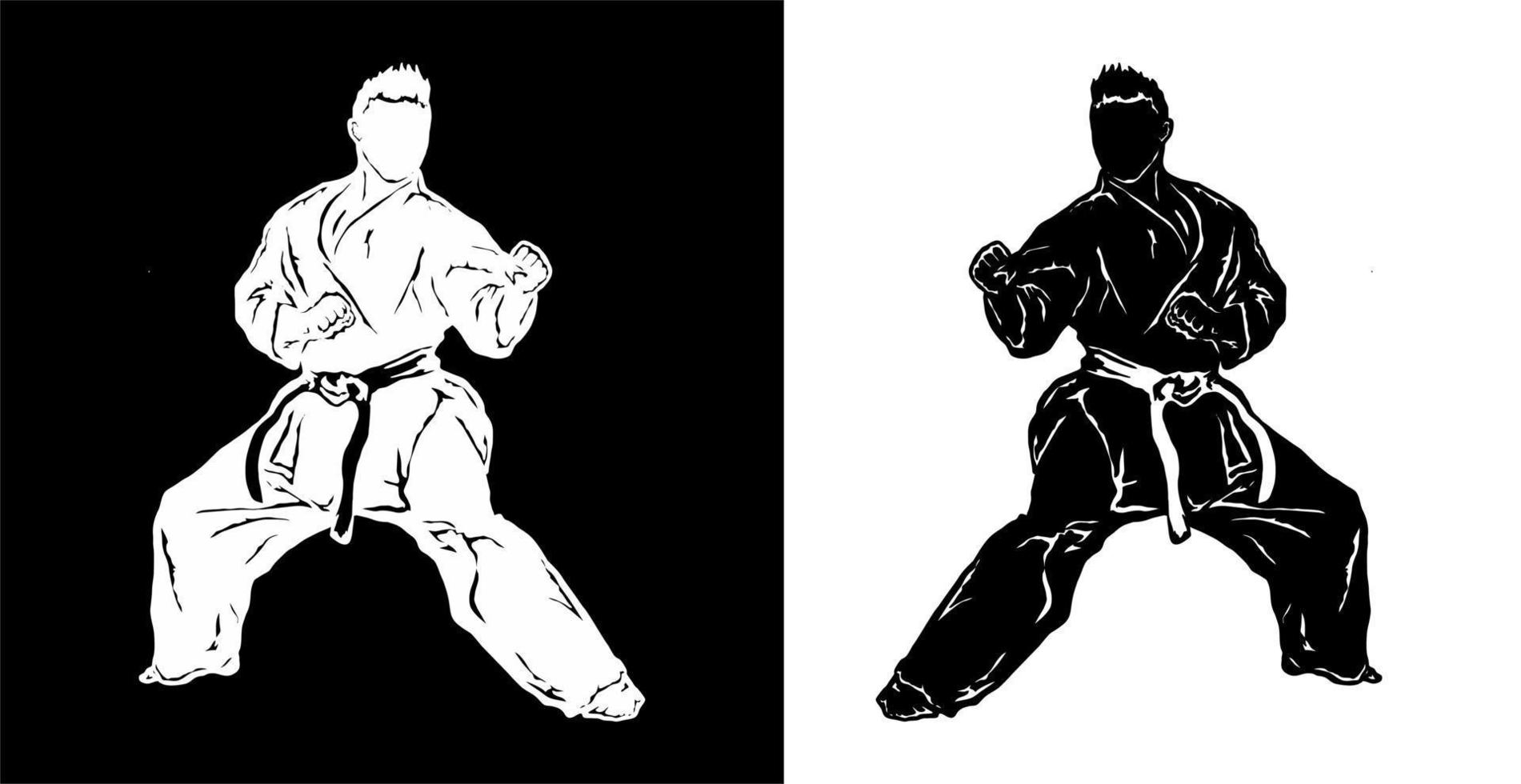 karate taekwondo krijgshaftig kunst vector icoon logo