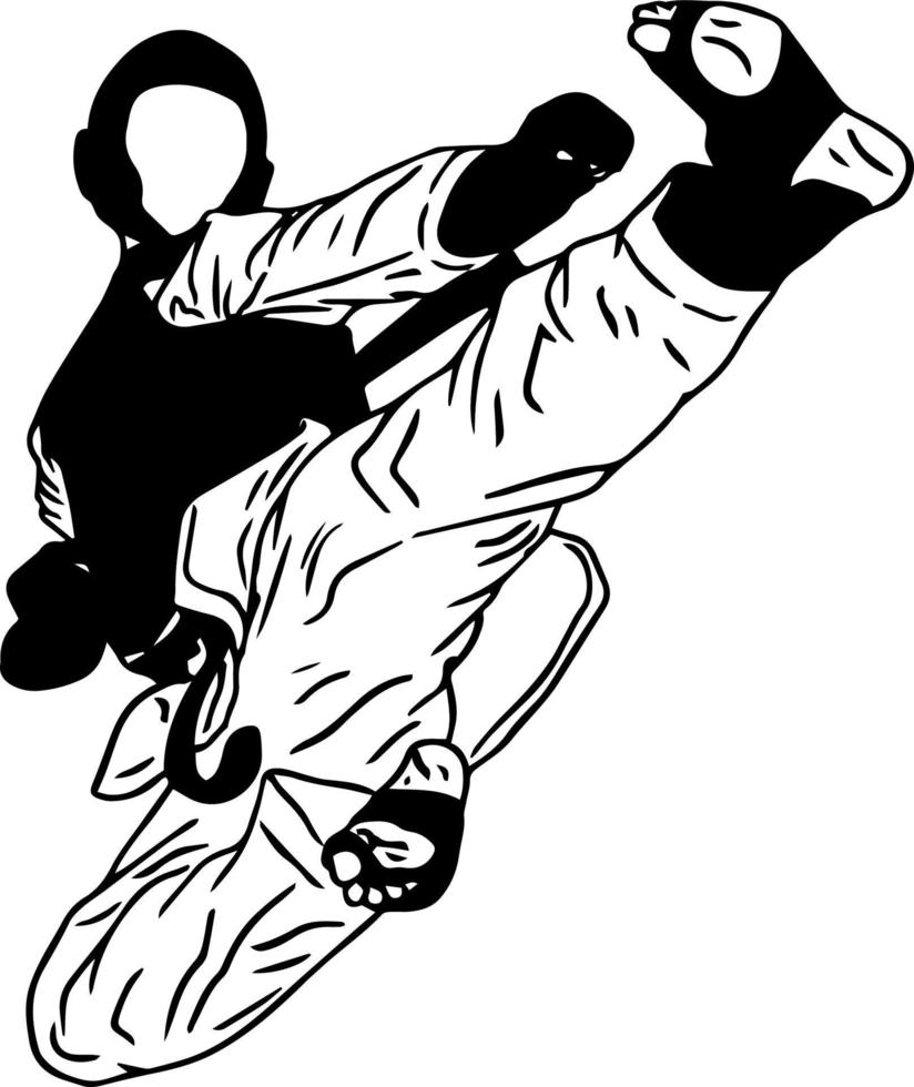 karate taekwondo krijgshaftig kunst vector icoon logo