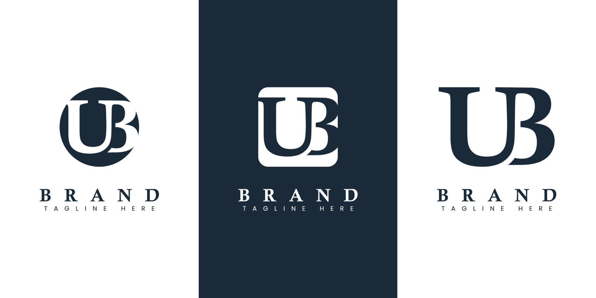 modern en gemakkelijk brief ub logo, geschikt voor ieder bedrijf met ub of bu initialen. vector