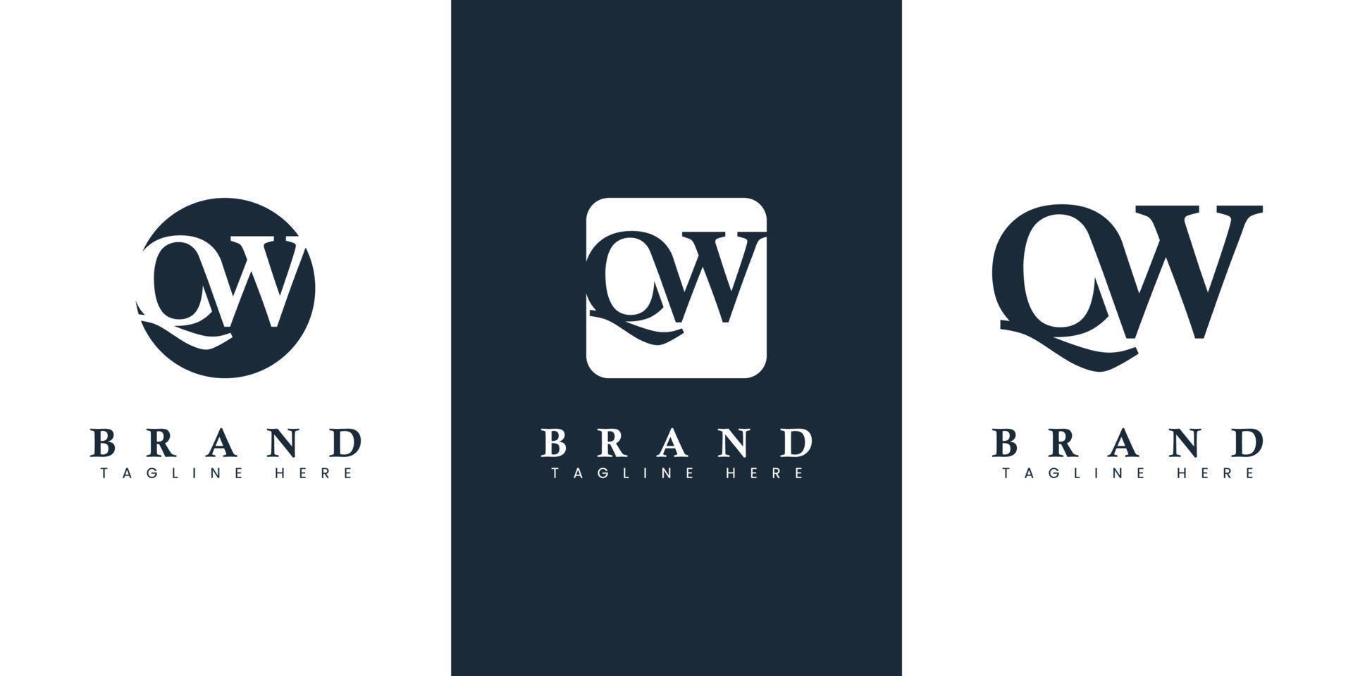 modern en gemakkelijk brief qw logo, geschikt voor ieder bedrijf met qw of wq initialen. vector