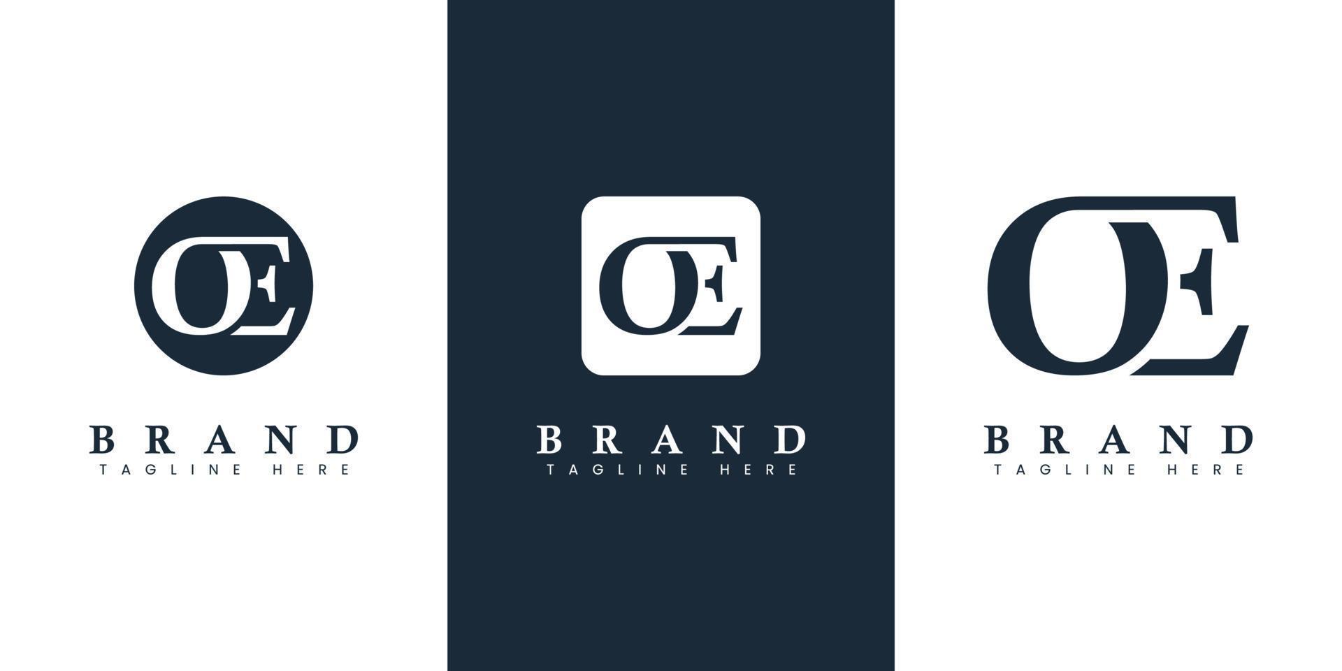 modern en gemakkelijk brief oe logo, geschikt voor ieder bedrijf met oe of eo initialen. vector