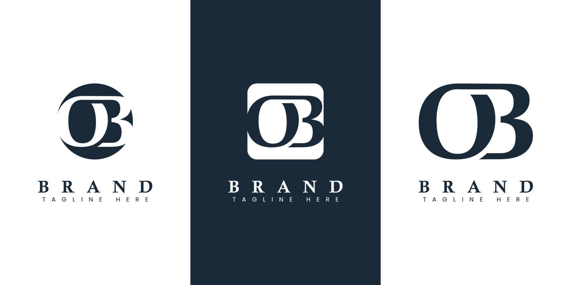 modern en gemakkelijk brief ob logo, geschikt voor ieder bedrijf met ob of bo initialen. vector