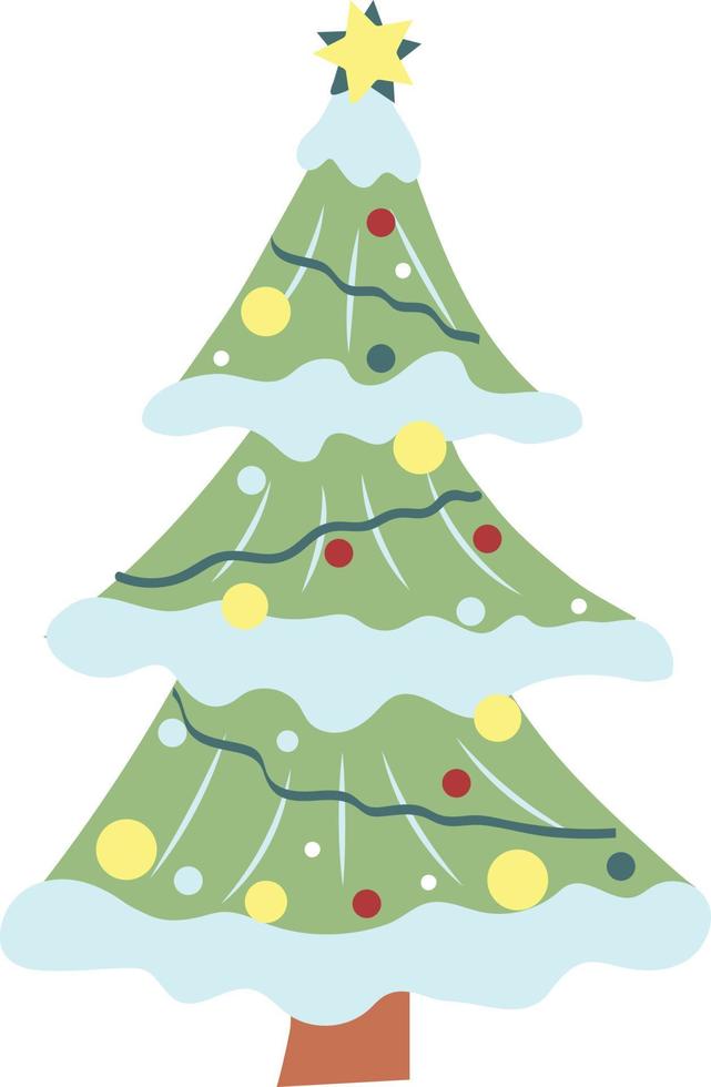 Kerstmis boom geïsoleerd Aan wit achtergrond, feestelijk decor vector