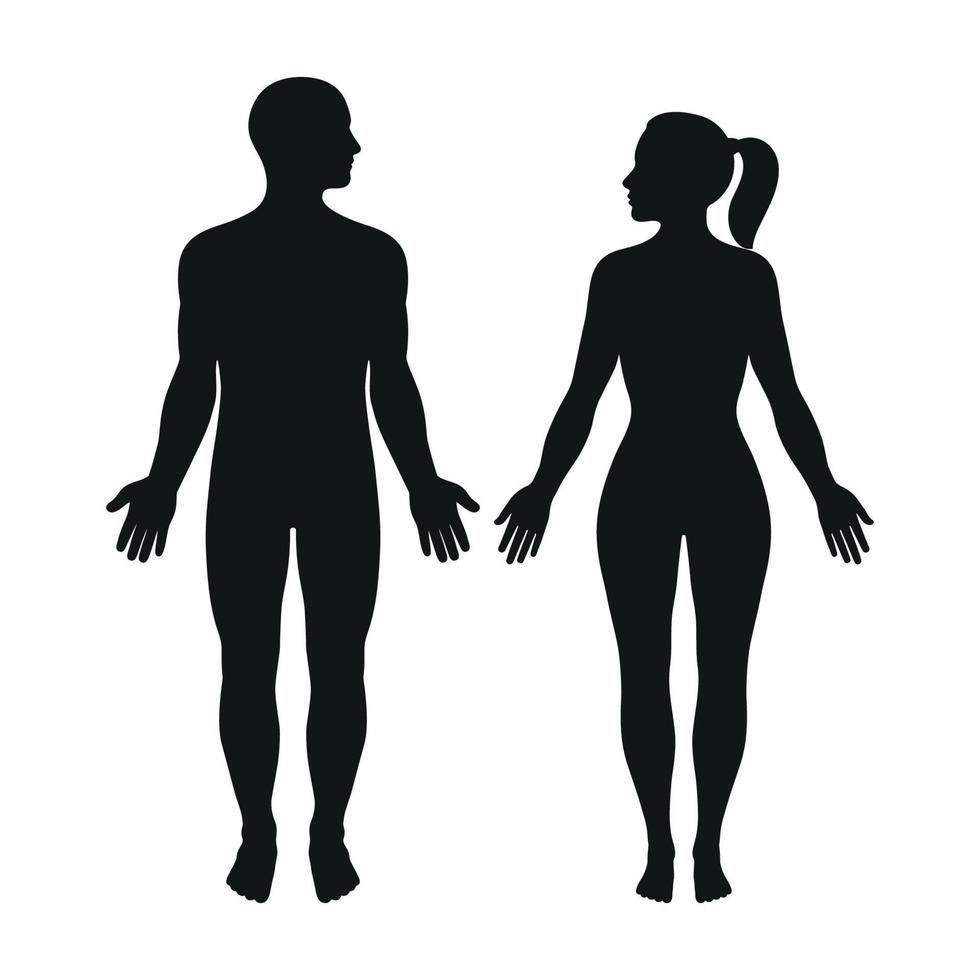 illustratie van een silhouet van een Mens en een vrouw vector