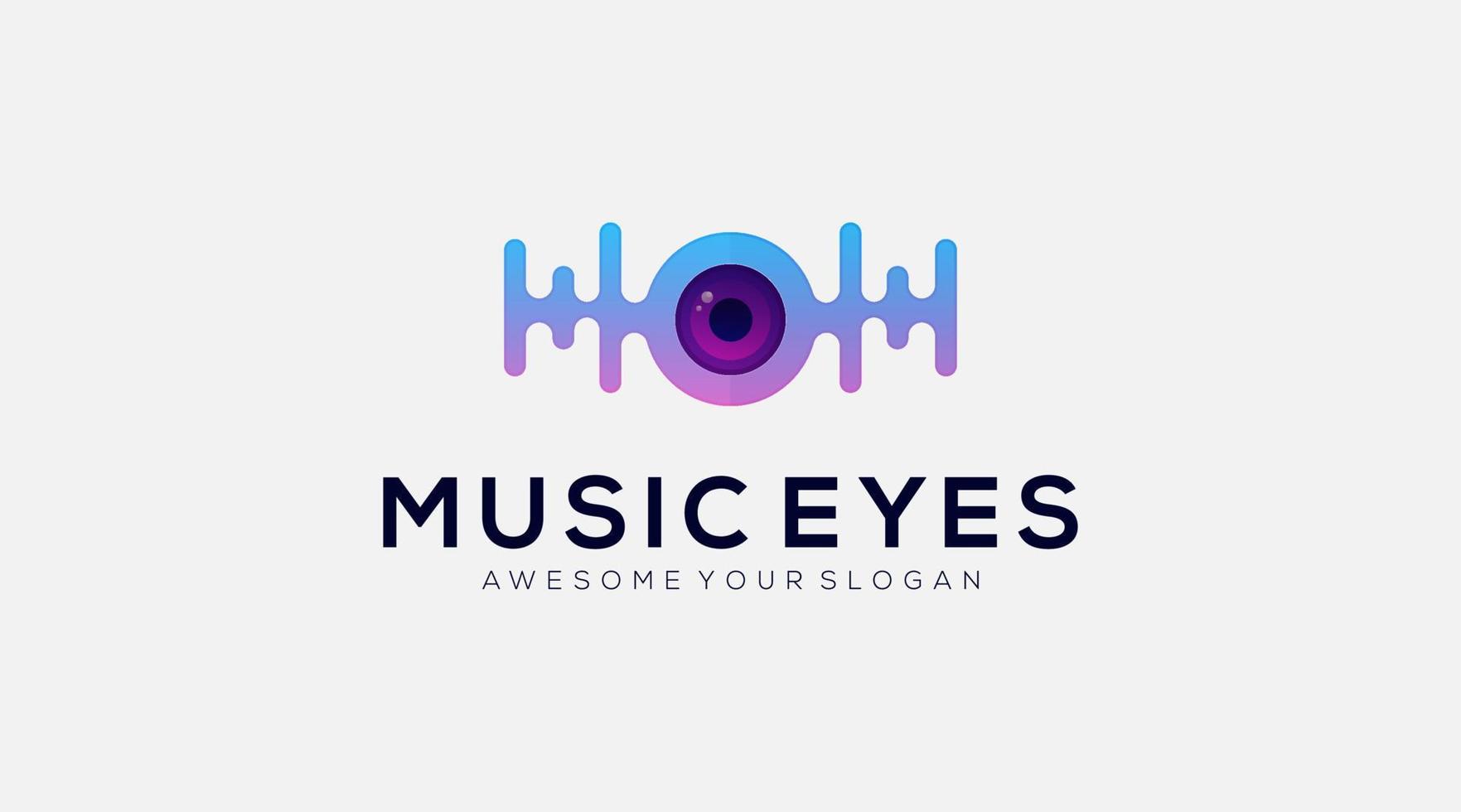 muziek- oog vector icoon logo ontwerp sjabloon