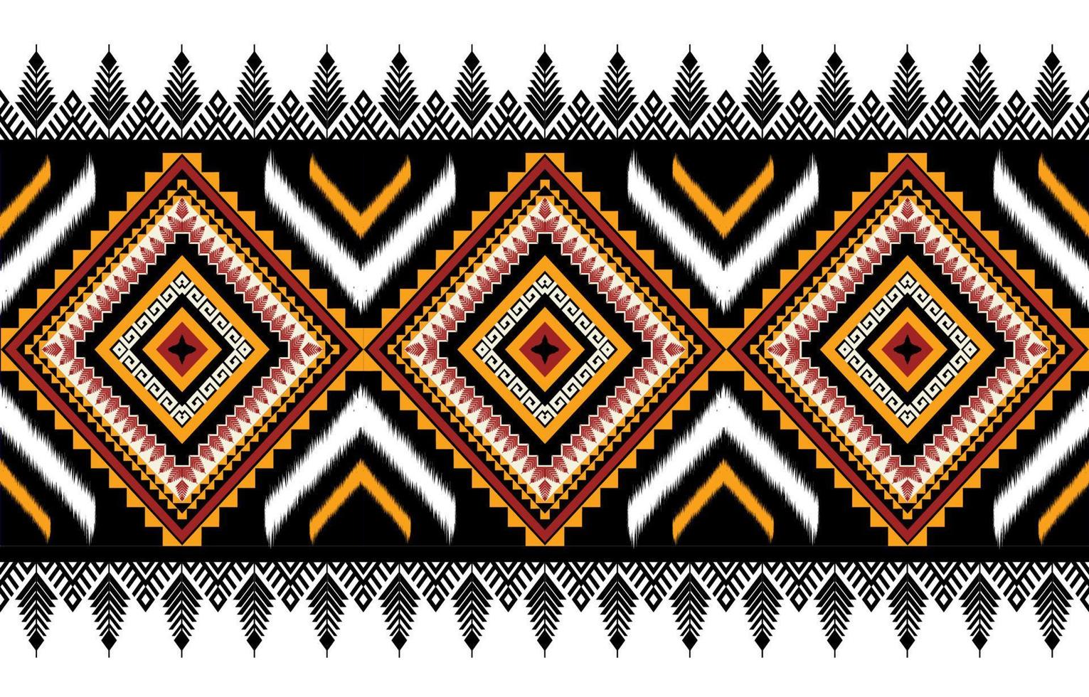 abstract etnisch meetkundig ikat patroon. oosters Afrikaanse Amerikaans Mexicaans aztec motief textiel en Boheems patroon vector elementen. ontworpen voor achtergrond, behang, afdrukken .vector ikat patroon.