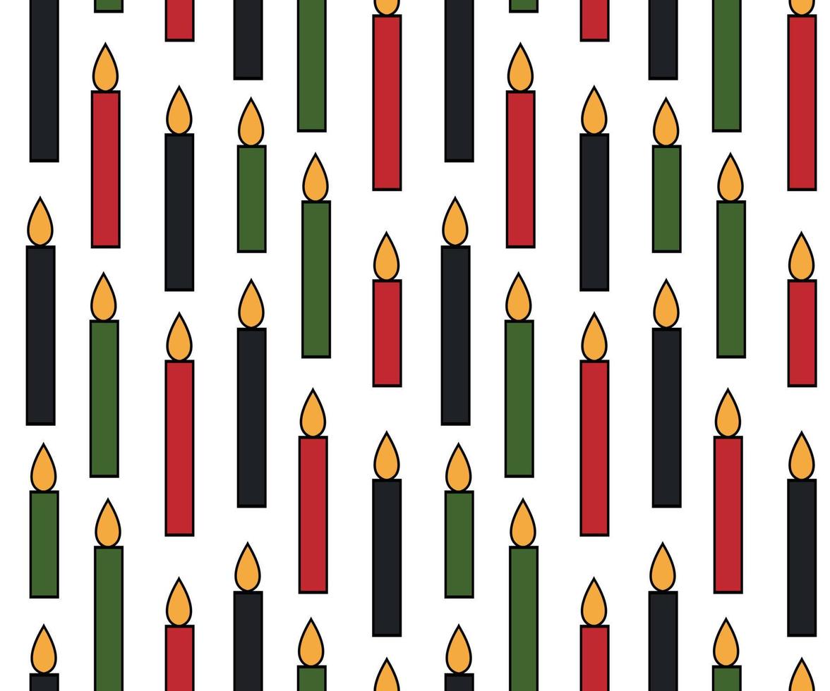 gemakkelijk minimalistische schets lineal kleur icoon van kwanzaa zeven kaarsen naadloos patroon achtergrond. kwanzaa behang, afdrukken, structuur vector