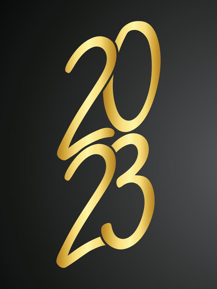 mooi gouden abstract mooi gelukkig nieuw jaar 2023 vector