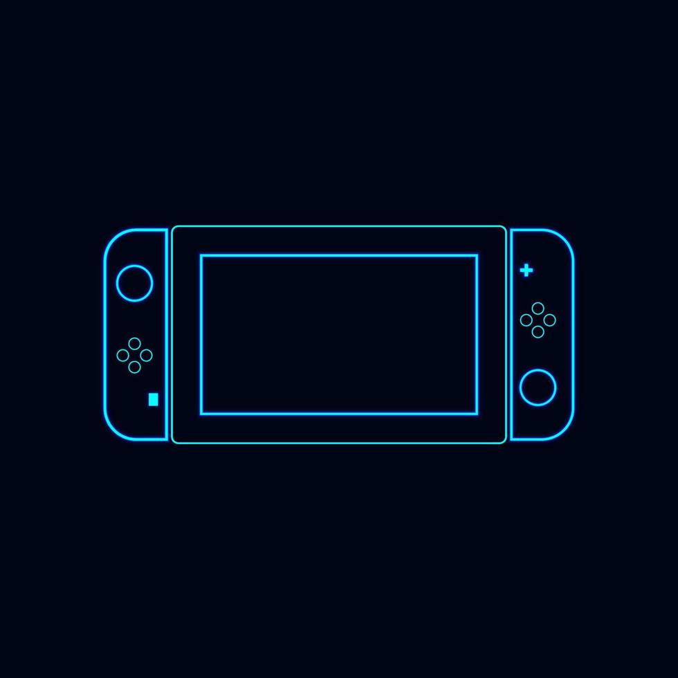 Nintendo schakelaar troosten vector illustratie neon licht effect schakelaar