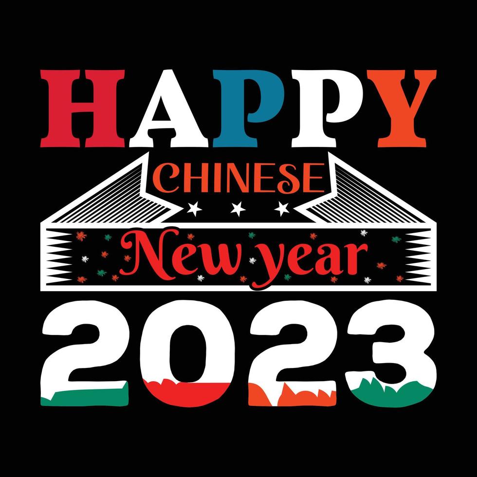 gelukkig Chinese nieuw jaar 2023 t-shirt ontwerp vector