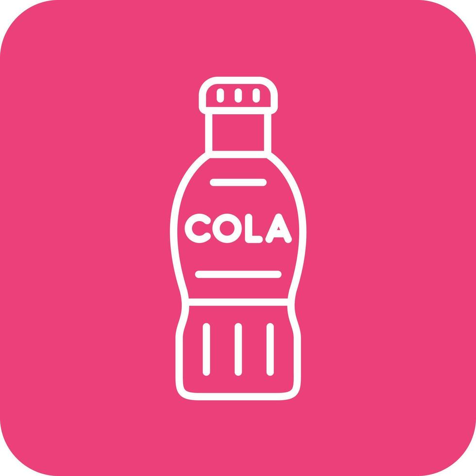 cola fles lijn ronde hoek achtergrond pictogrammen vector