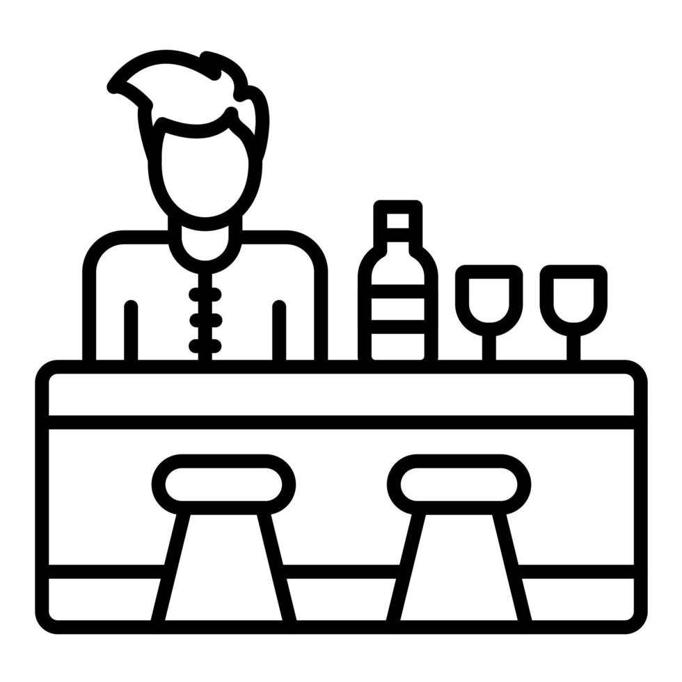 barman lijn icoon vector