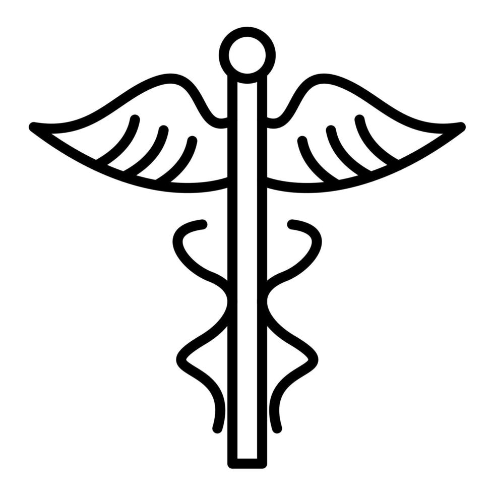 caduceus lijn icoon vector