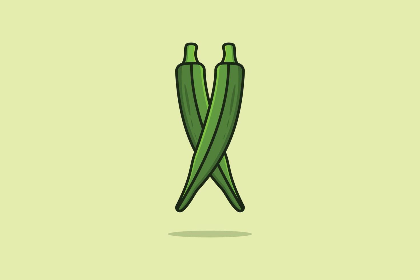 groen okra groente vector illustratie. voedsel natuur icoon concept. gezond vers groente voedsel okra icoon ontwerp.