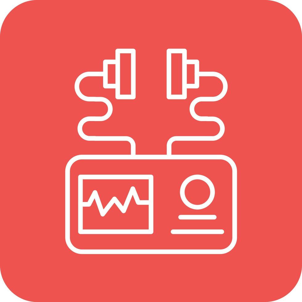 defibrillator lijn ronde hoek achtergrond pictogrammen vector