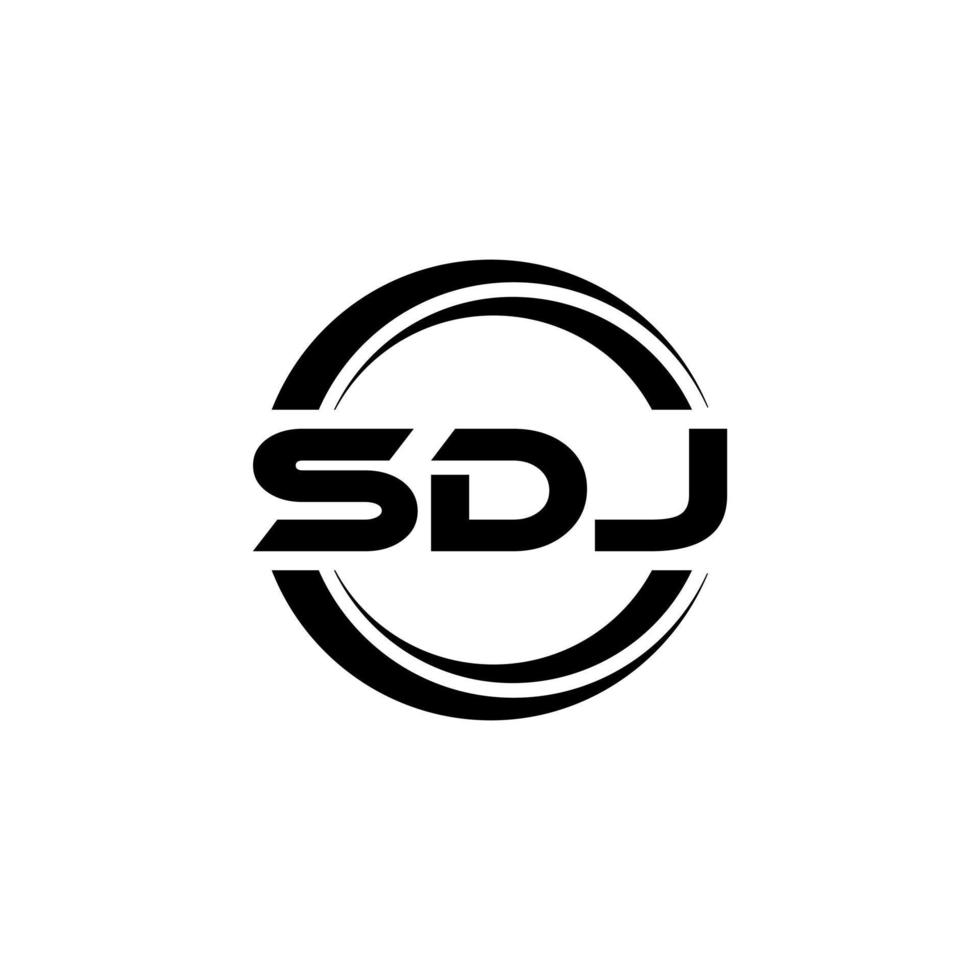 sdj brief logo ontwerp in illustratie. vector logo, schoonschrift ontwerpen voor logo, poster, uitnodiging, enz.