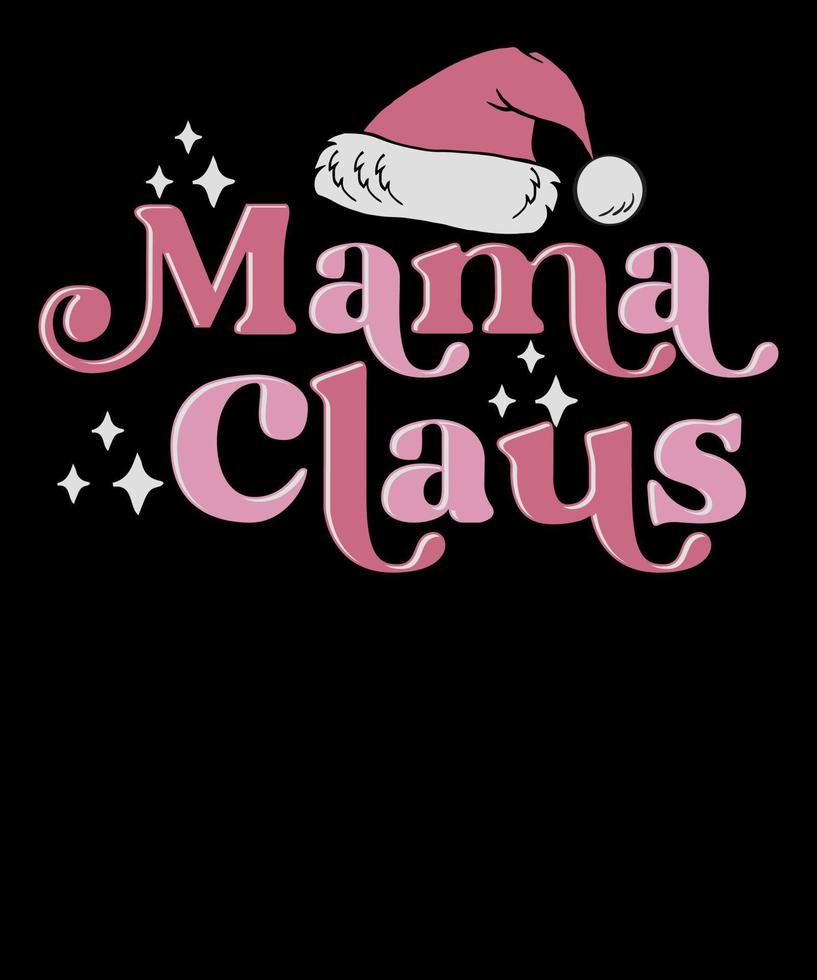 Kerstmis mama claus grappig retro mam wijnoogst roze Kerstmis t overhemd ontwerp vector