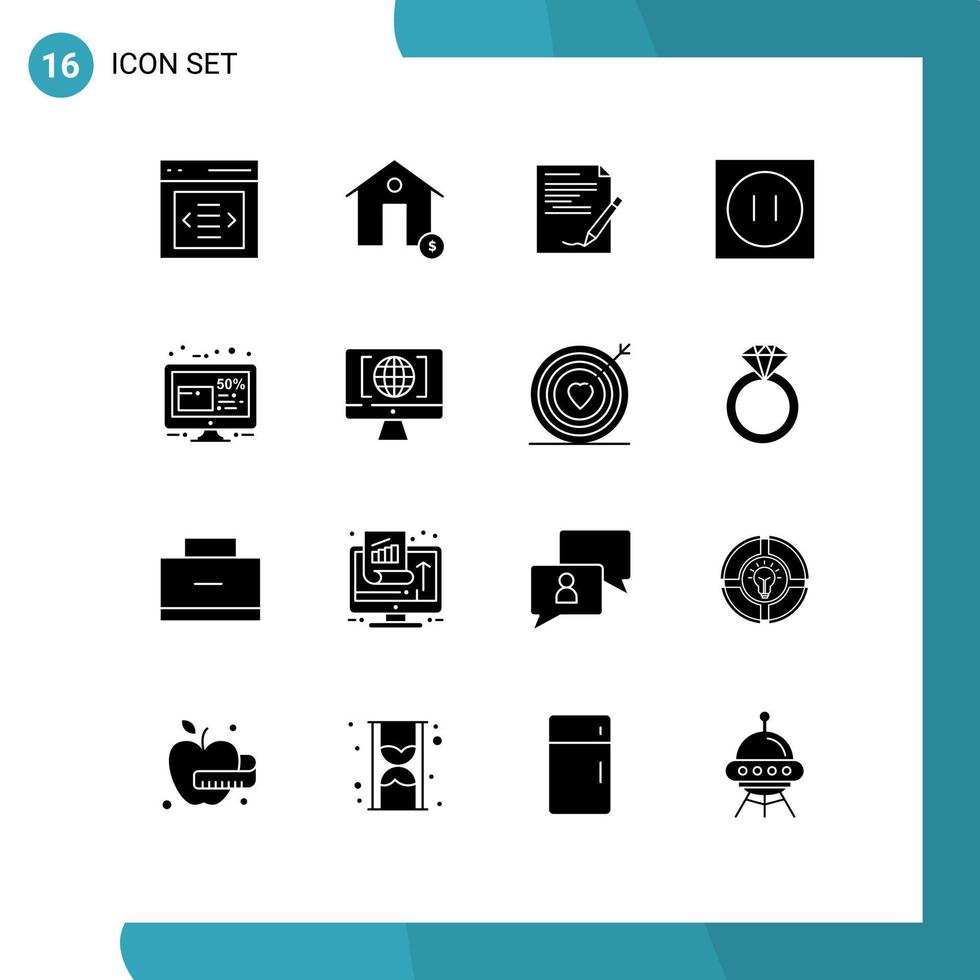 voorraad vector icoon pak van 16 lijn tekens en symbolen voor technologie elektronisch huis huishoudelijke apparaten Notitie bewerkbare vector ontwerp elementen