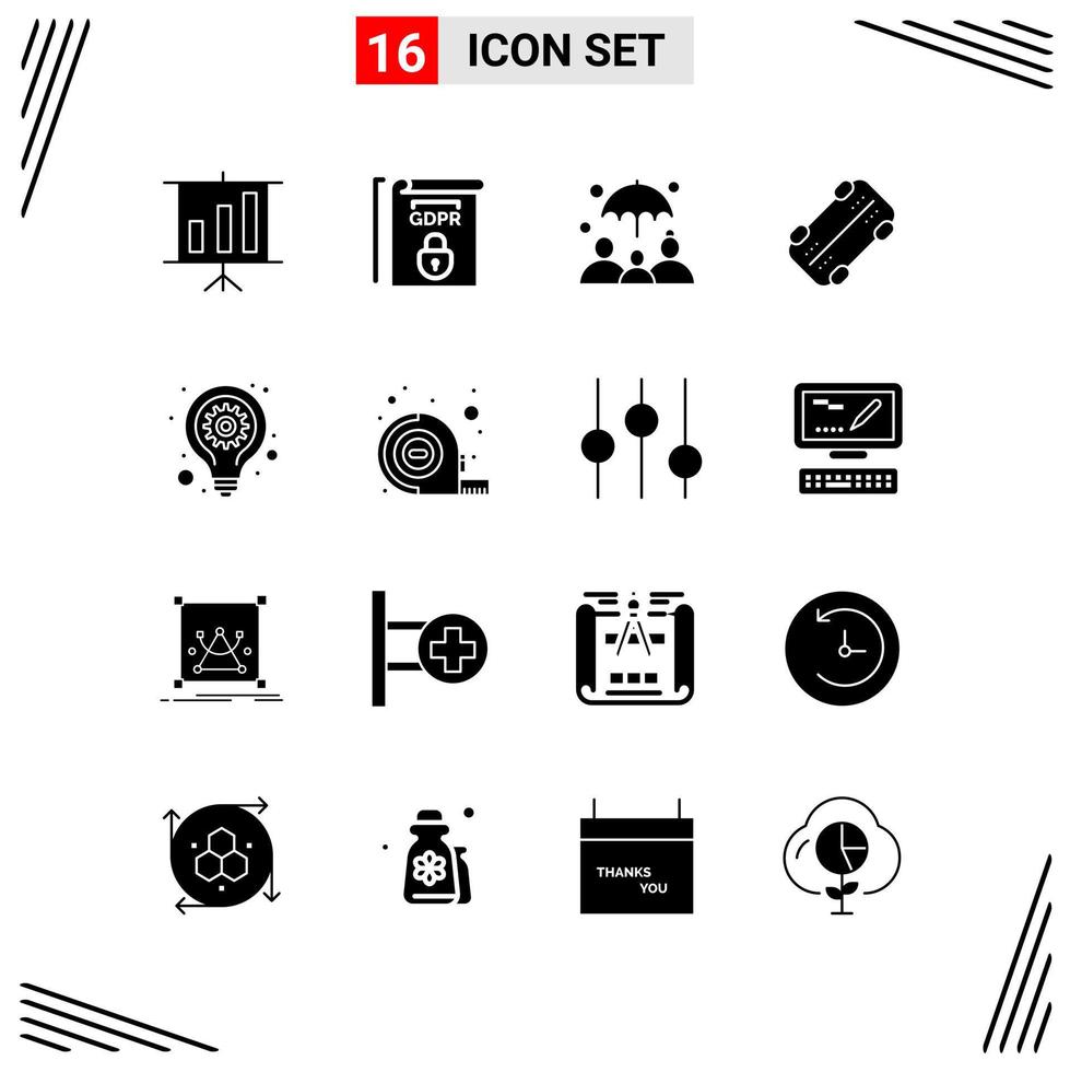 16 pictogrammen solide stijl rooster gebaseerd creatief glyph symbolen voor website ontwerp gemakkelijk solide icoon tekens geïsoleerd Aan wit achtergrond 16 icoon reeks vector